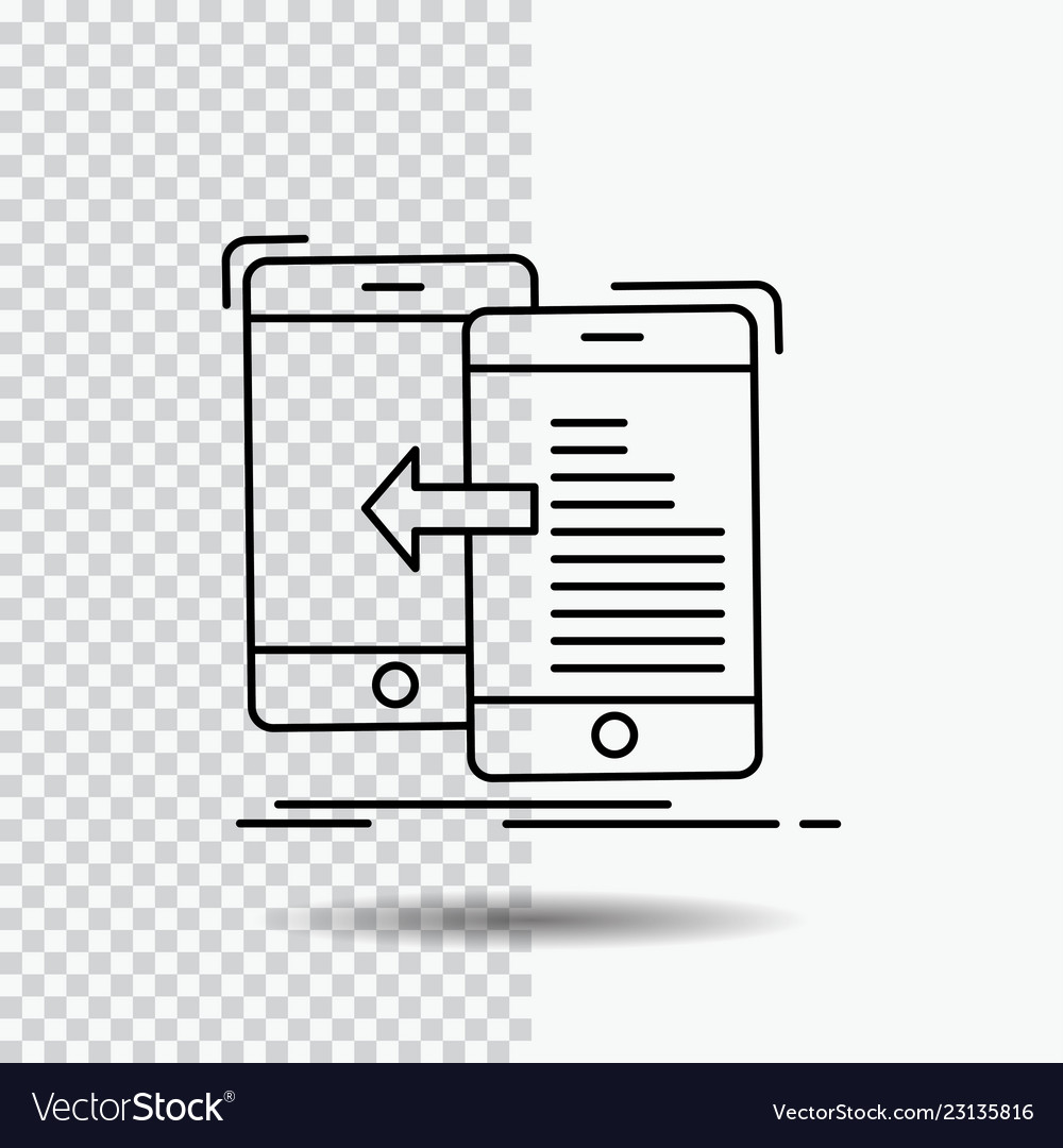 Data transfer mobile management move line icon Vector Image Data transfer mobile management move line icon