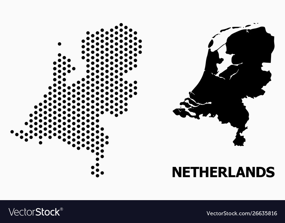 Dotted pattern map netherlands vector image Dotted pattern map netherlands