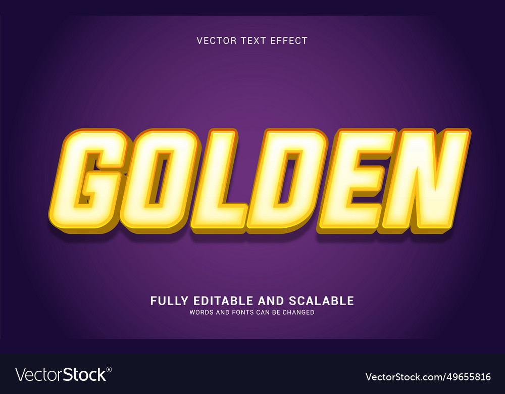 Editable text effect golden style