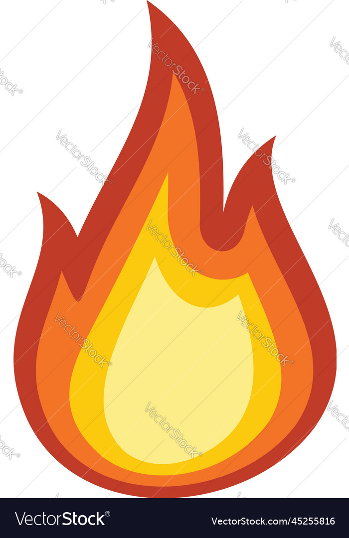 Fire flame torch icon flat style Royalty Free Vector Image