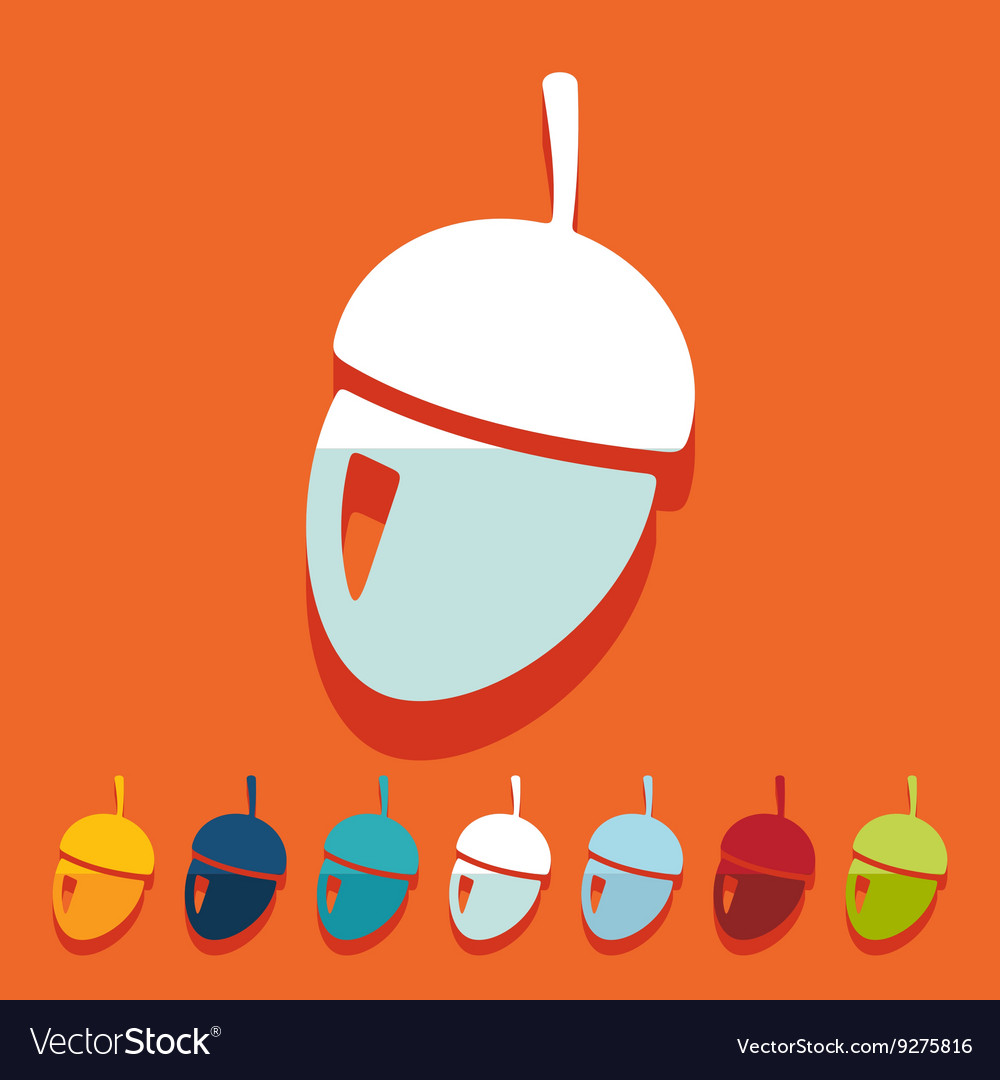 Flat design acorn