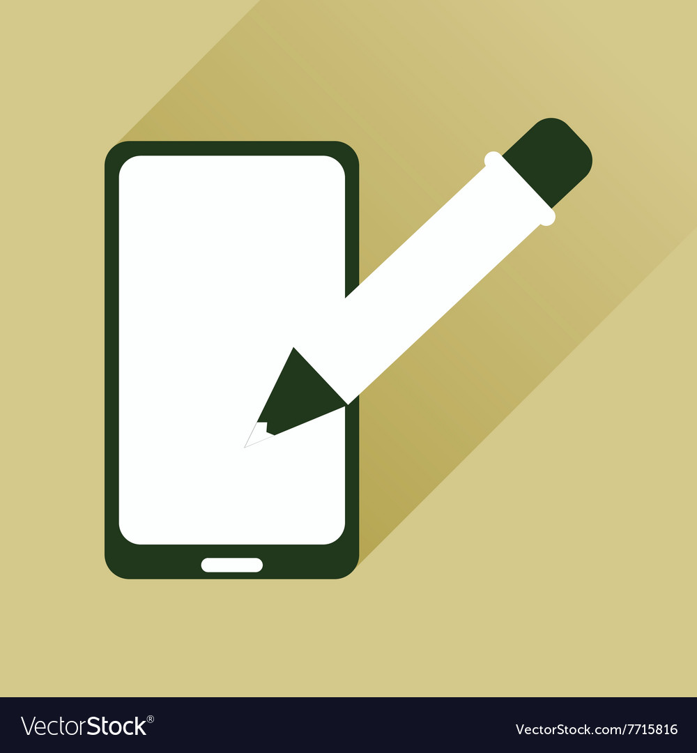 Flat web icon with long shadow mobile notes