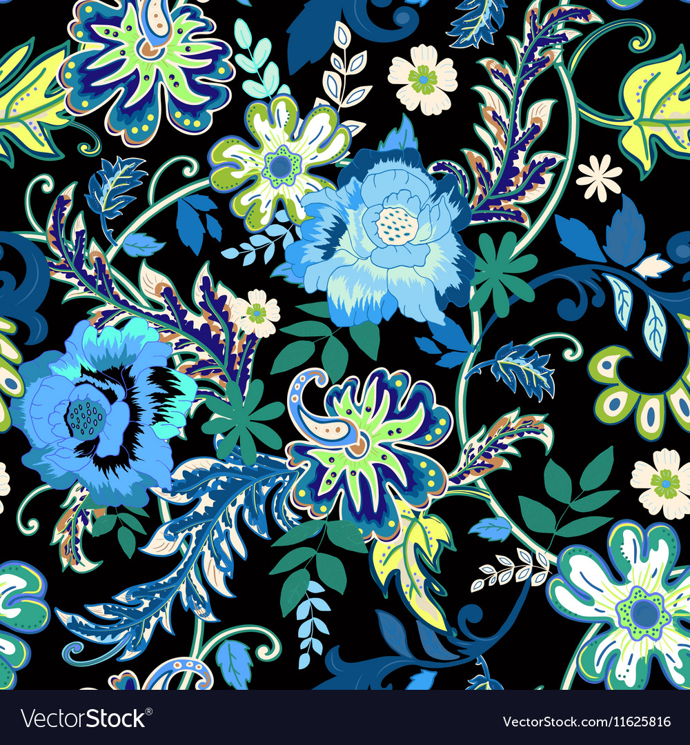 Floral Paisley Muster - Dunkel Hintergrund