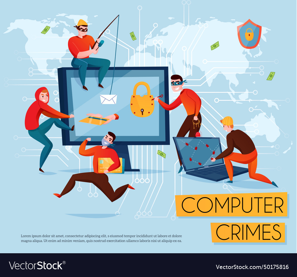 Hacker group composition vector image Hacker group composition