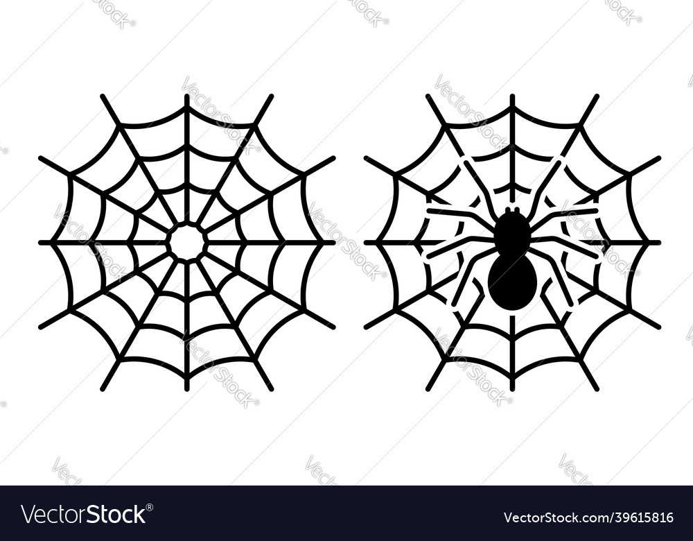 Linear icon spider web with a black