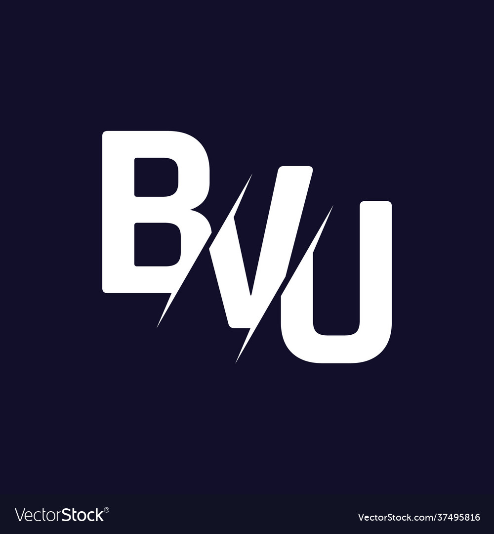 Monogram letters initial logo design bvu