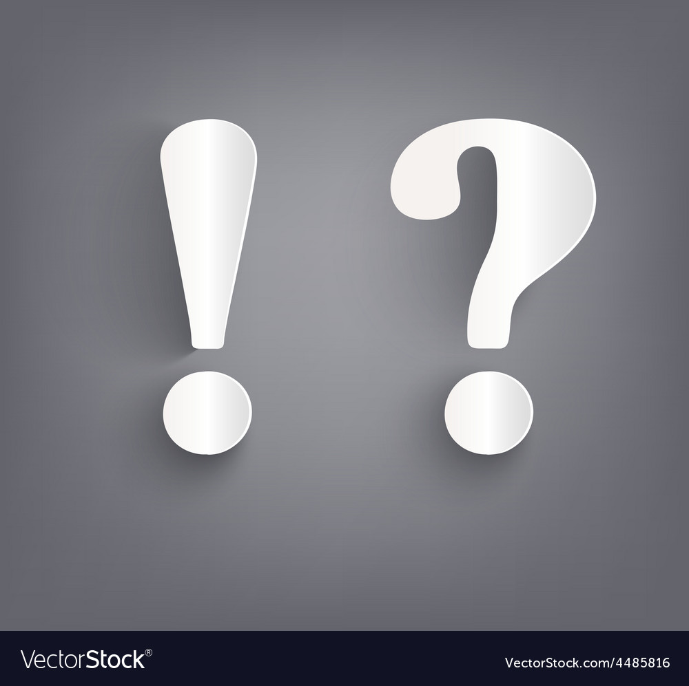 Paper exclamation and question marks