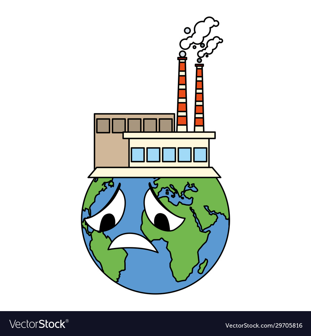 Planet earth sick for pollution over white Vector Image