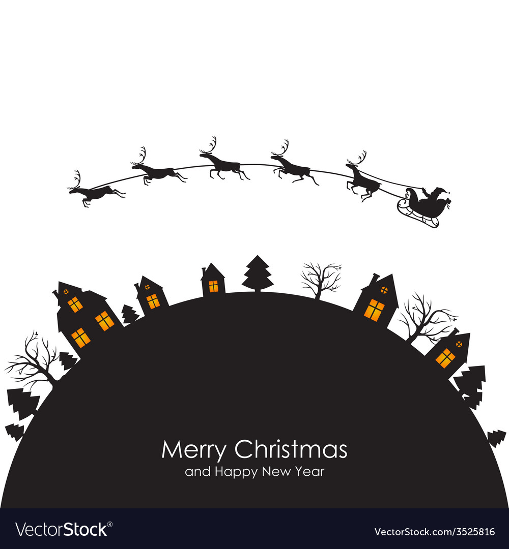 Santa round Royalty Free Vector Image - VectorStock