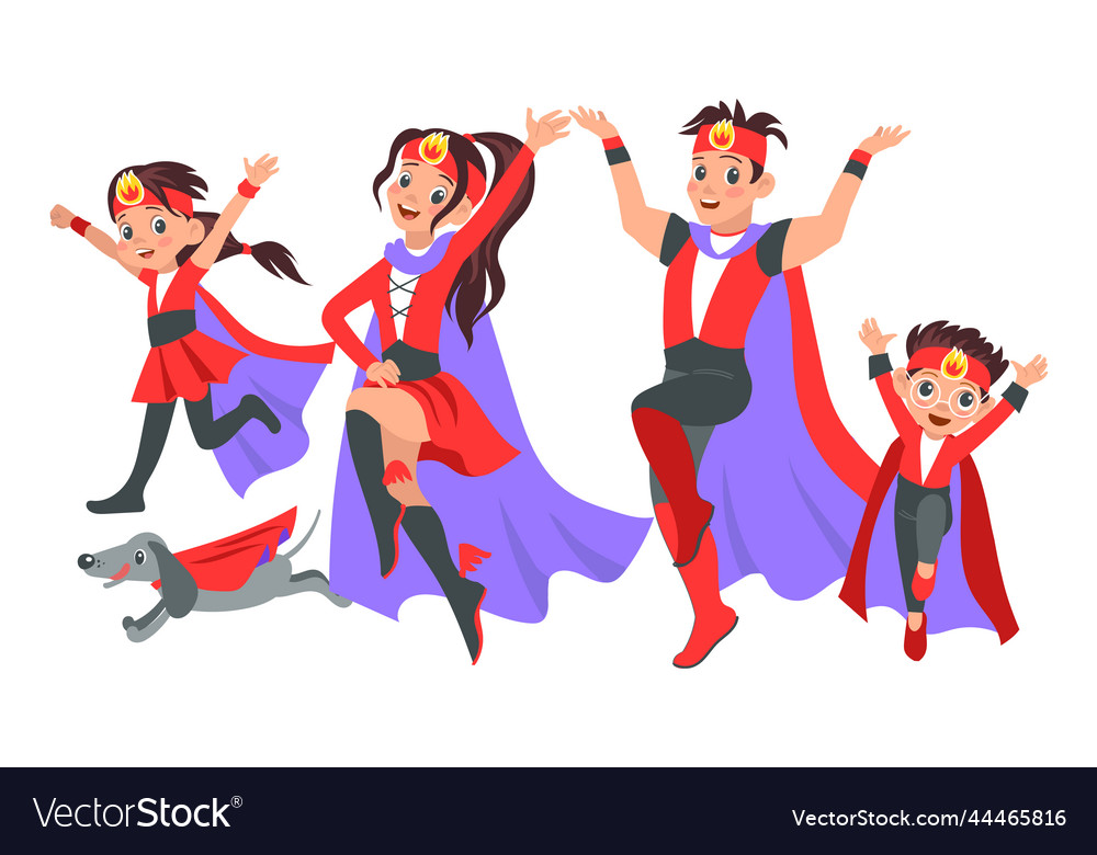 Superhero Family Comic Book Art