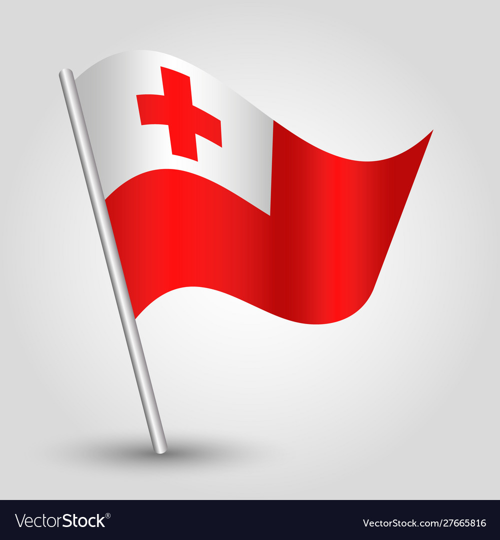 Waving simple triangle tongan flag