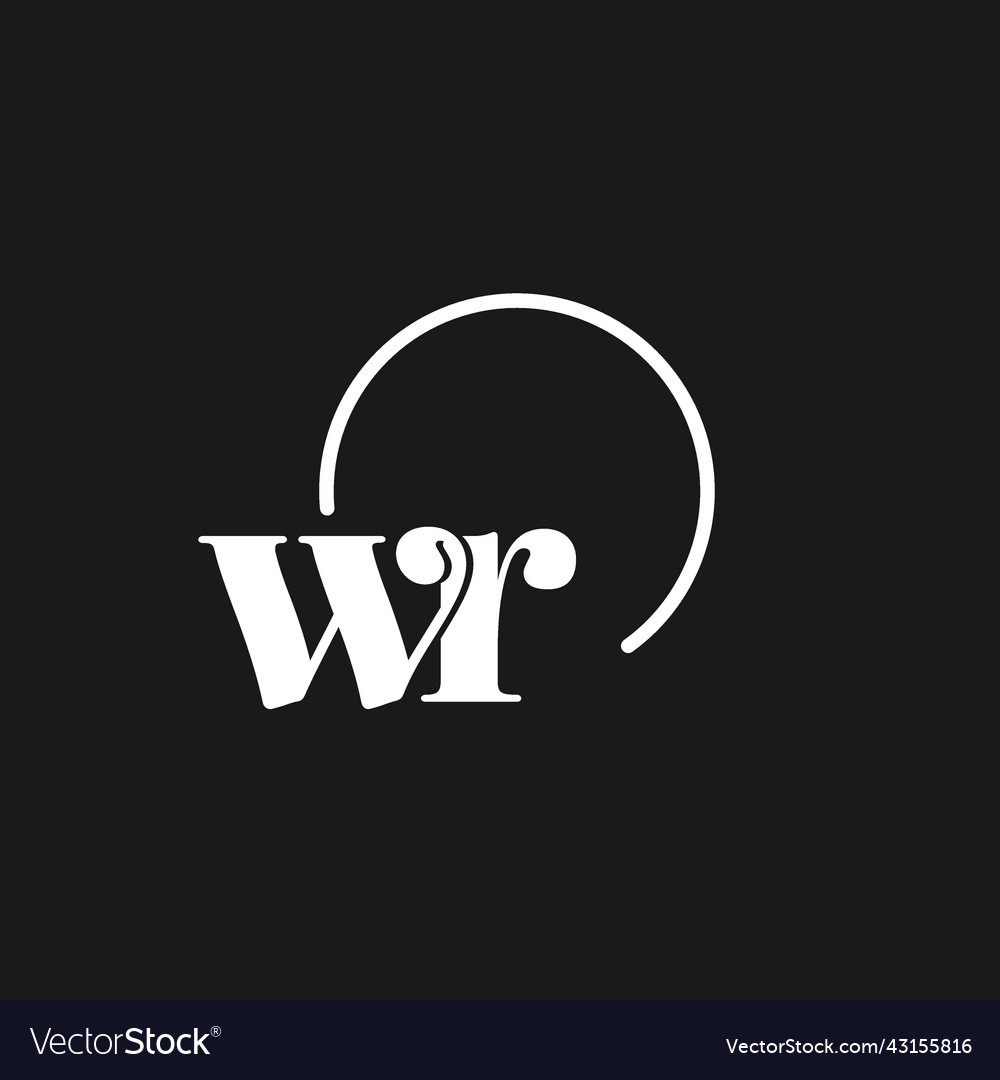 Wr logo initials monogram with circular lines