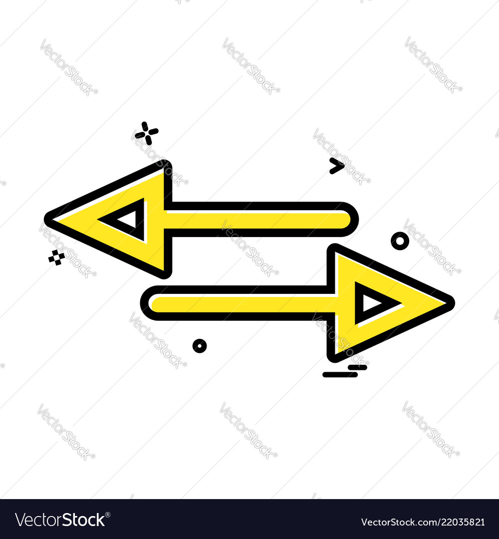 Arrow cross two way icon design vector image Arrow cross two way icon design