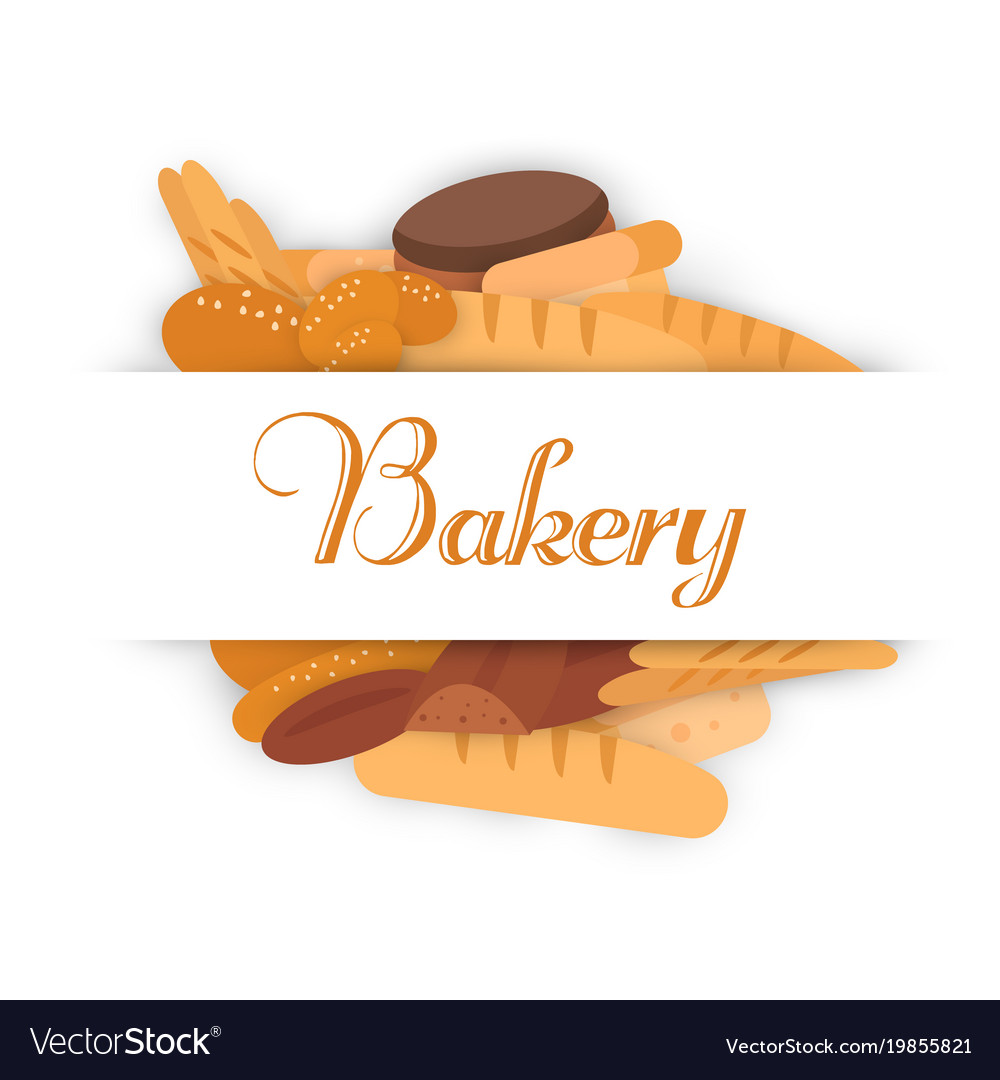Bakery banners baking bread and cakes