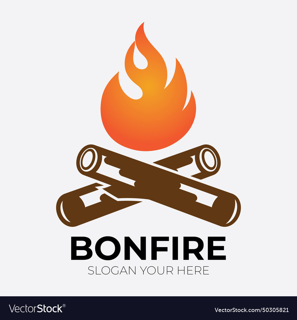 Bonfire logo design template Royalty Free Vector Image