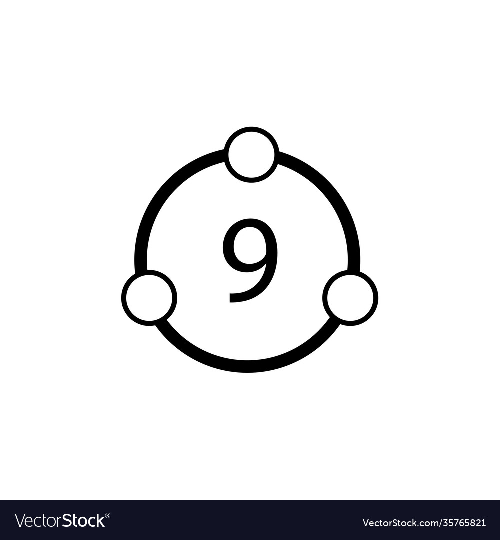 Circle and circles number nine inside sign