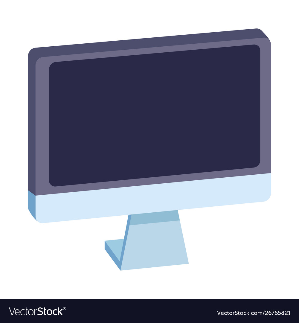 Computer screen hardware isometric symbol