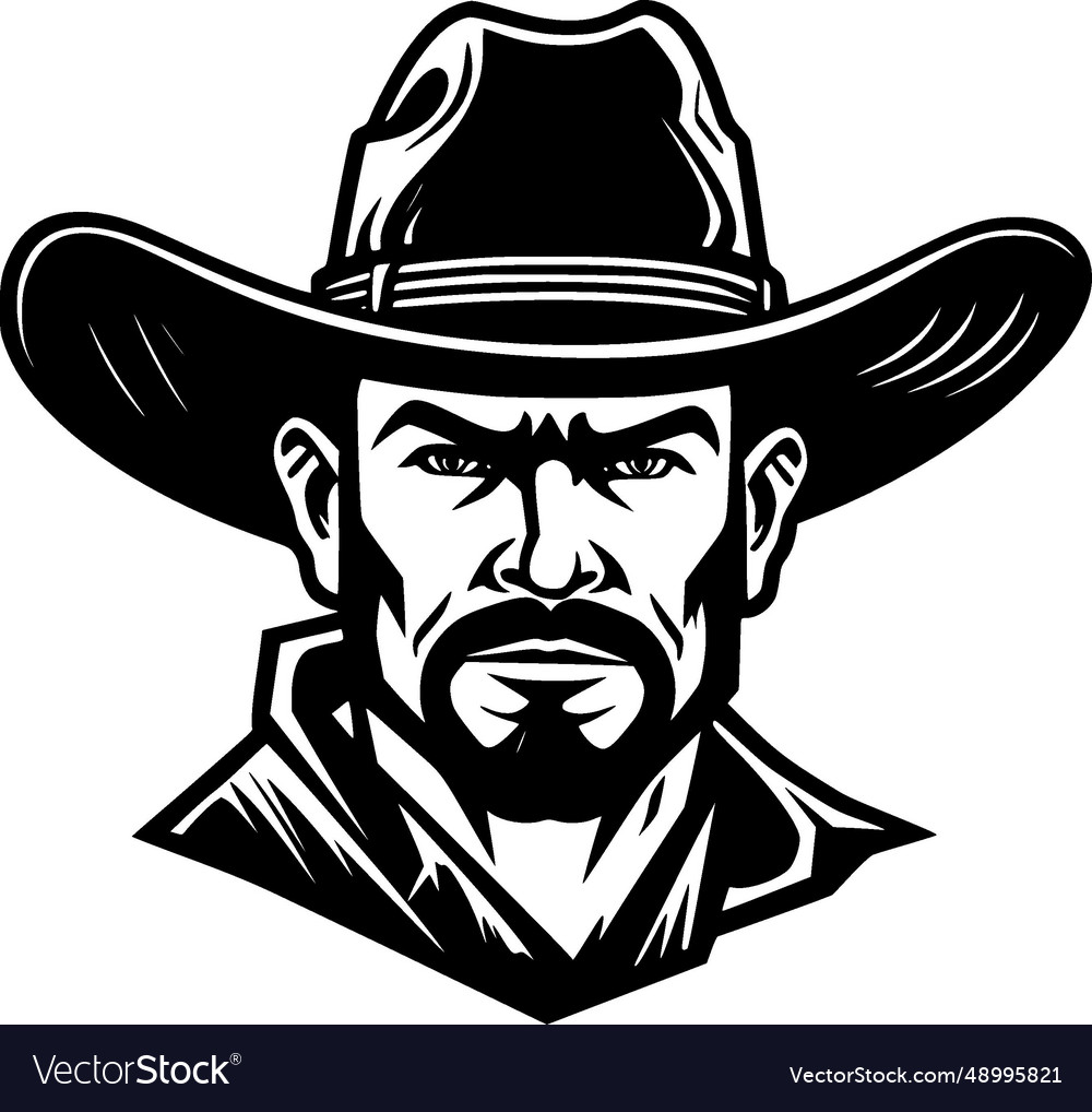 Cowboy - black and white isolated icon Royalty Free Vector