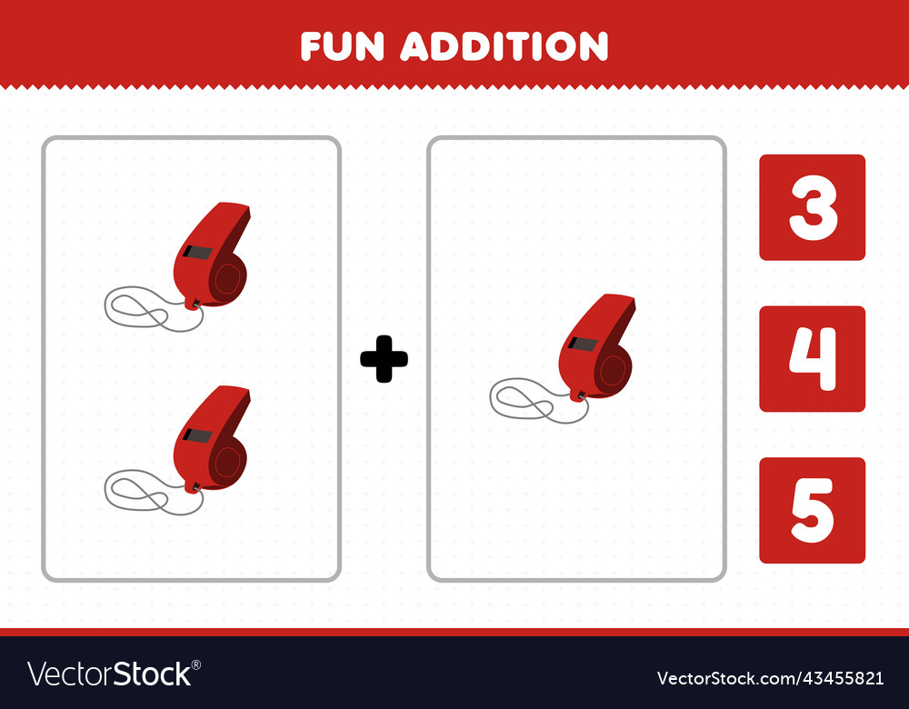 Education game for children fun addition by count