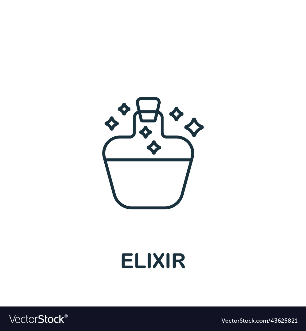 Elixir icon monochrome simple line game element vector image Elixir icon monochrome simple line game element