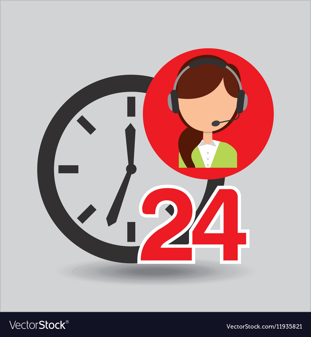 Female call center 24 clock support