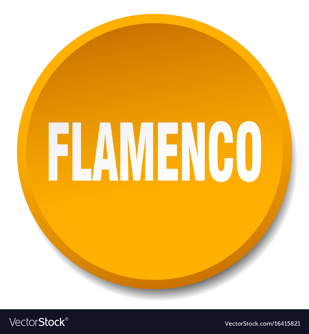 Flamenco orange round flat isolated push button