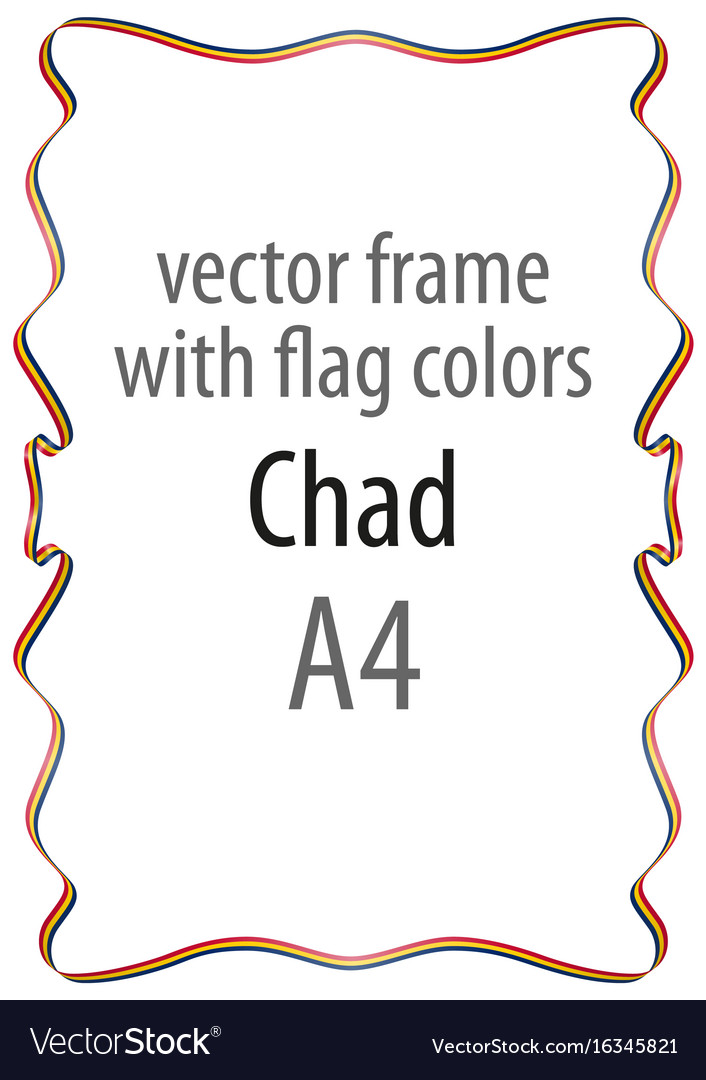 Frame and border of ribbon with the colors