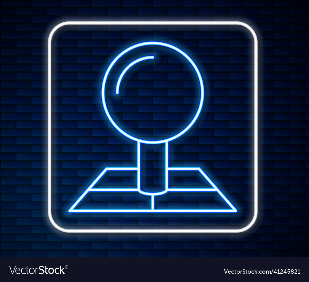Glowing neon line folded map with location marker Vector Image Glowing neon line folded map with location marker