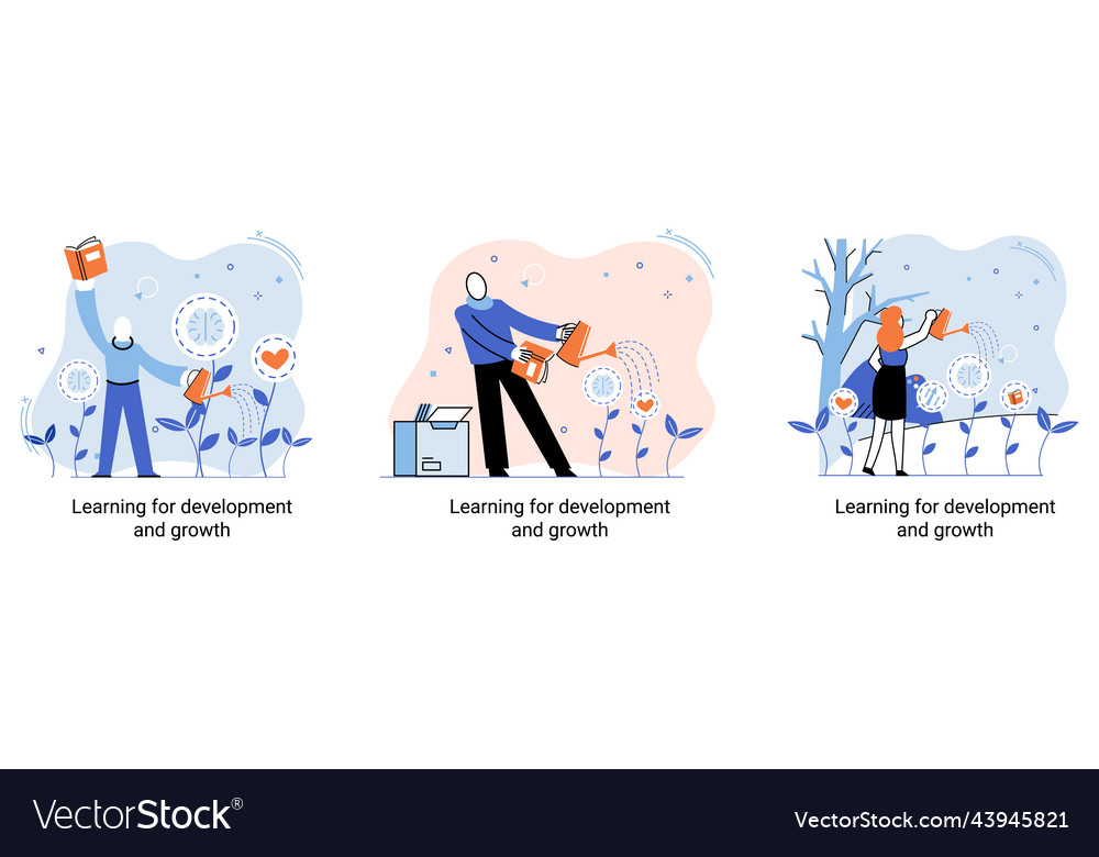 Learning for development and growth self-learning Vector Image