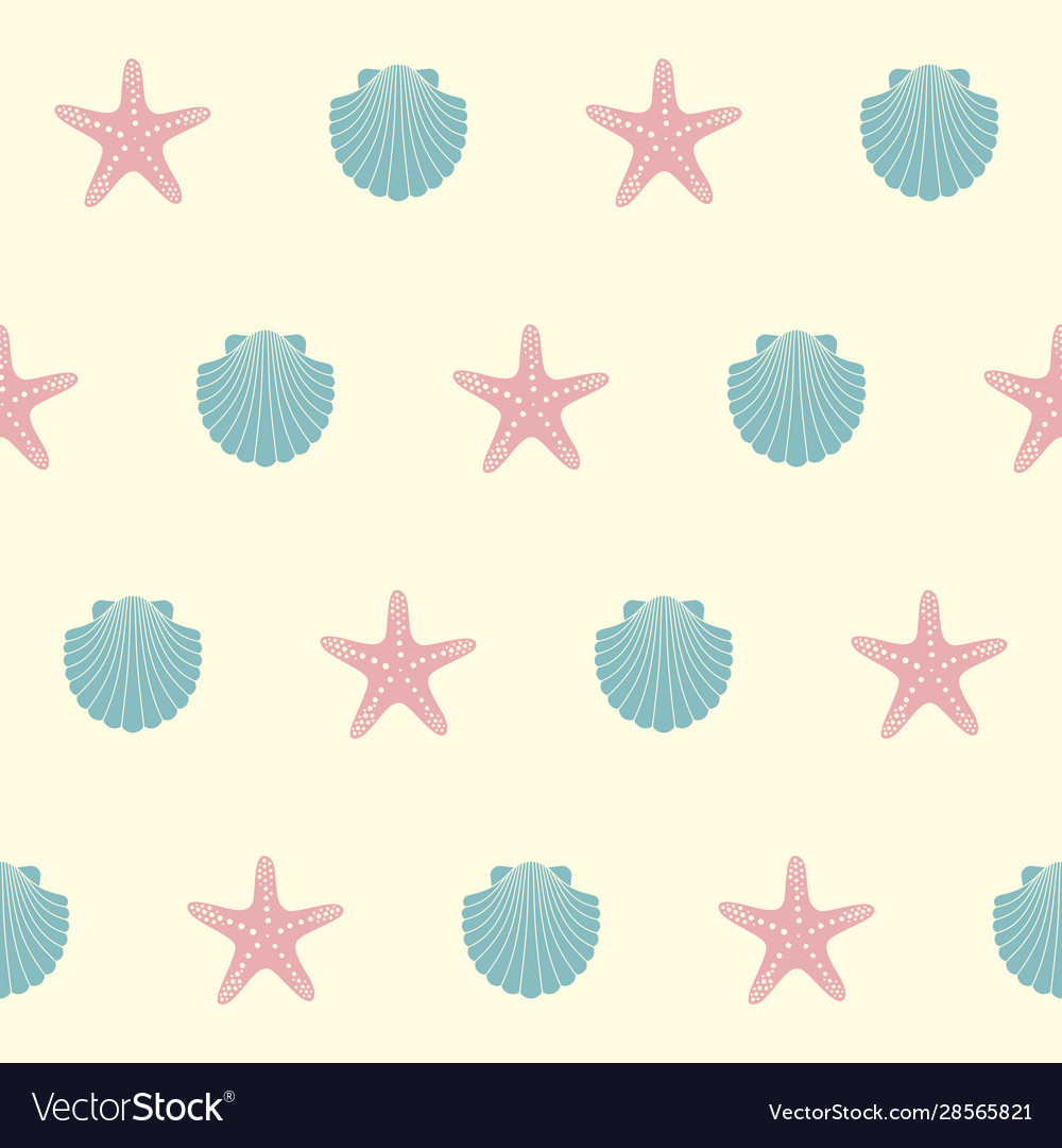 Marine Seashell Seamless Pattern