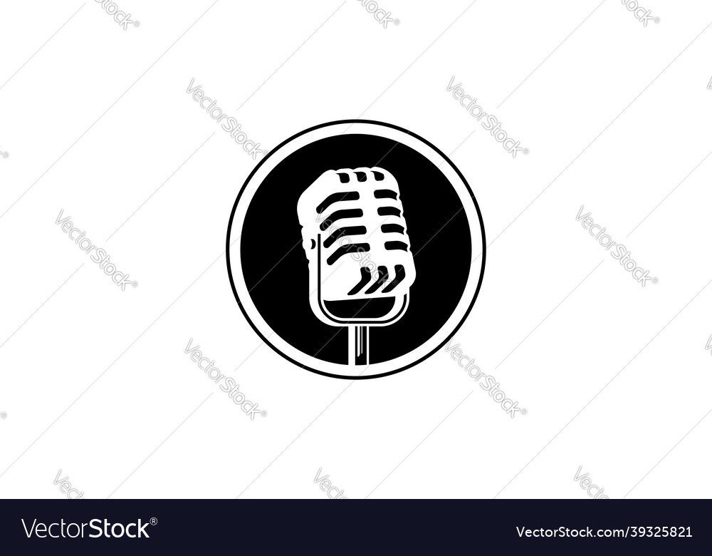 Mic microphone design element for podcast Vector Image