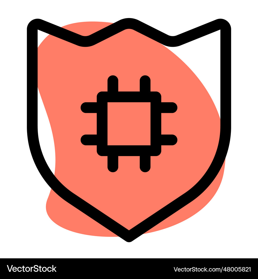 Microchip-enabled digital shield for security Vector Image