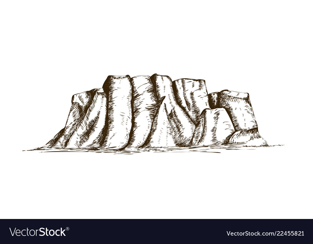 Mountain ridge or natural landmark hand drawn Vector Image