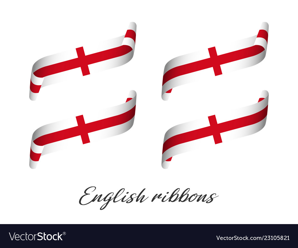 Set of four modern colored ribbons with english Vector Image