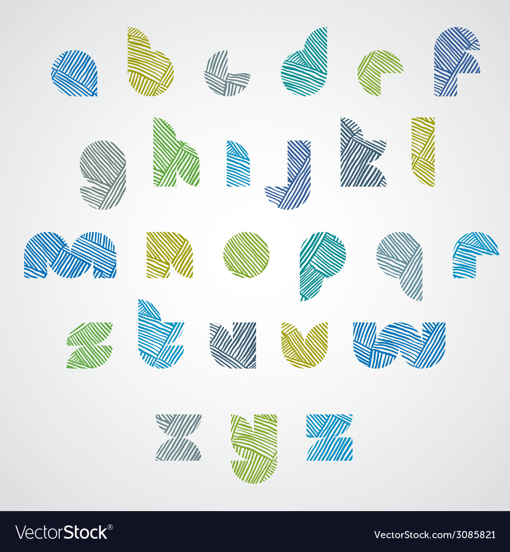 Simple shape color letters font with hand drawn