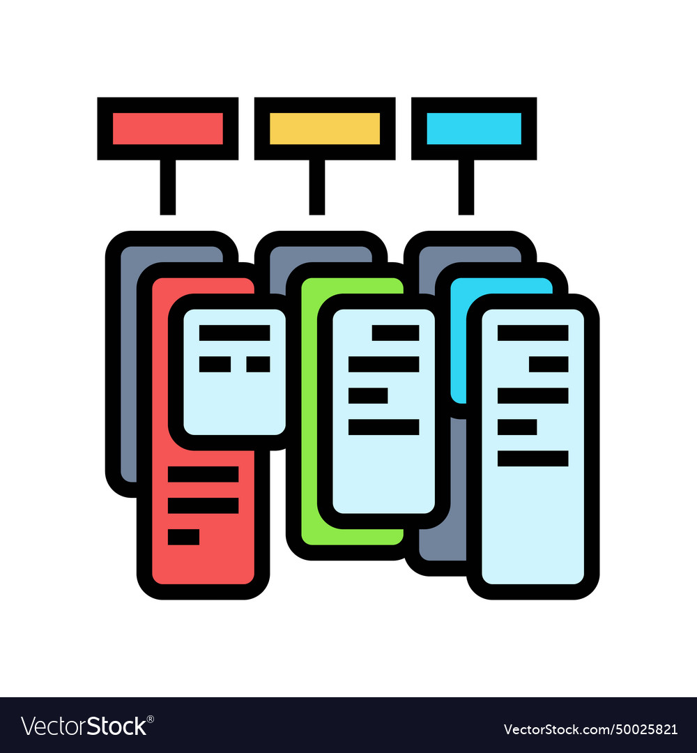 Task batching time management color icon vector image Task batching time management color icon