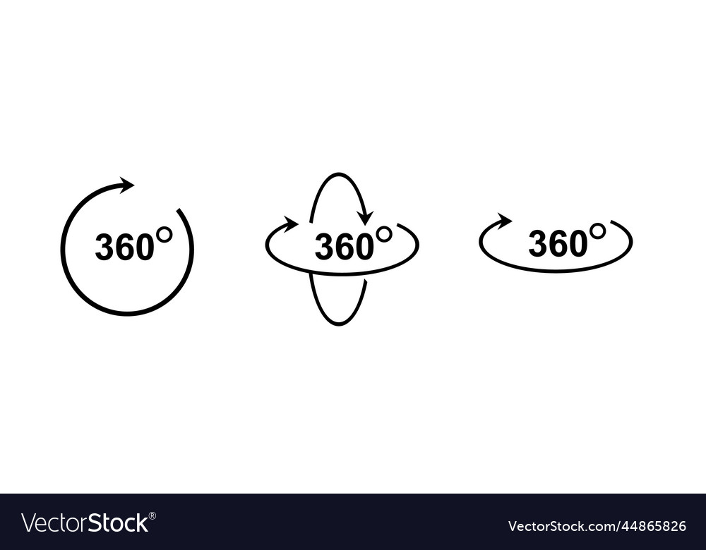360 degrees line icon rotation symbol isolated vector image 360 degrees line icon rotation symbol isolated