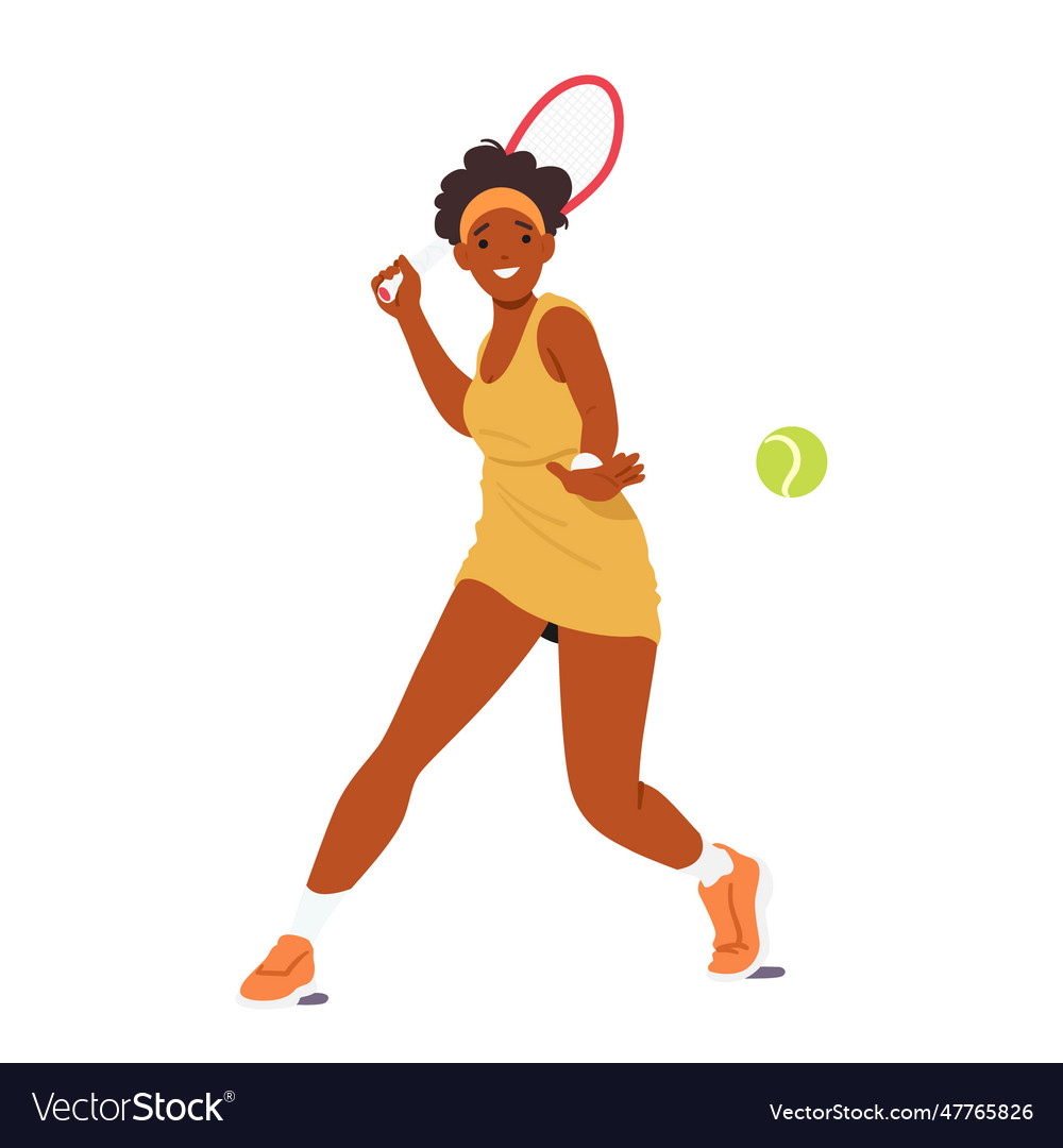 African american woman gracefully serves Vector Image