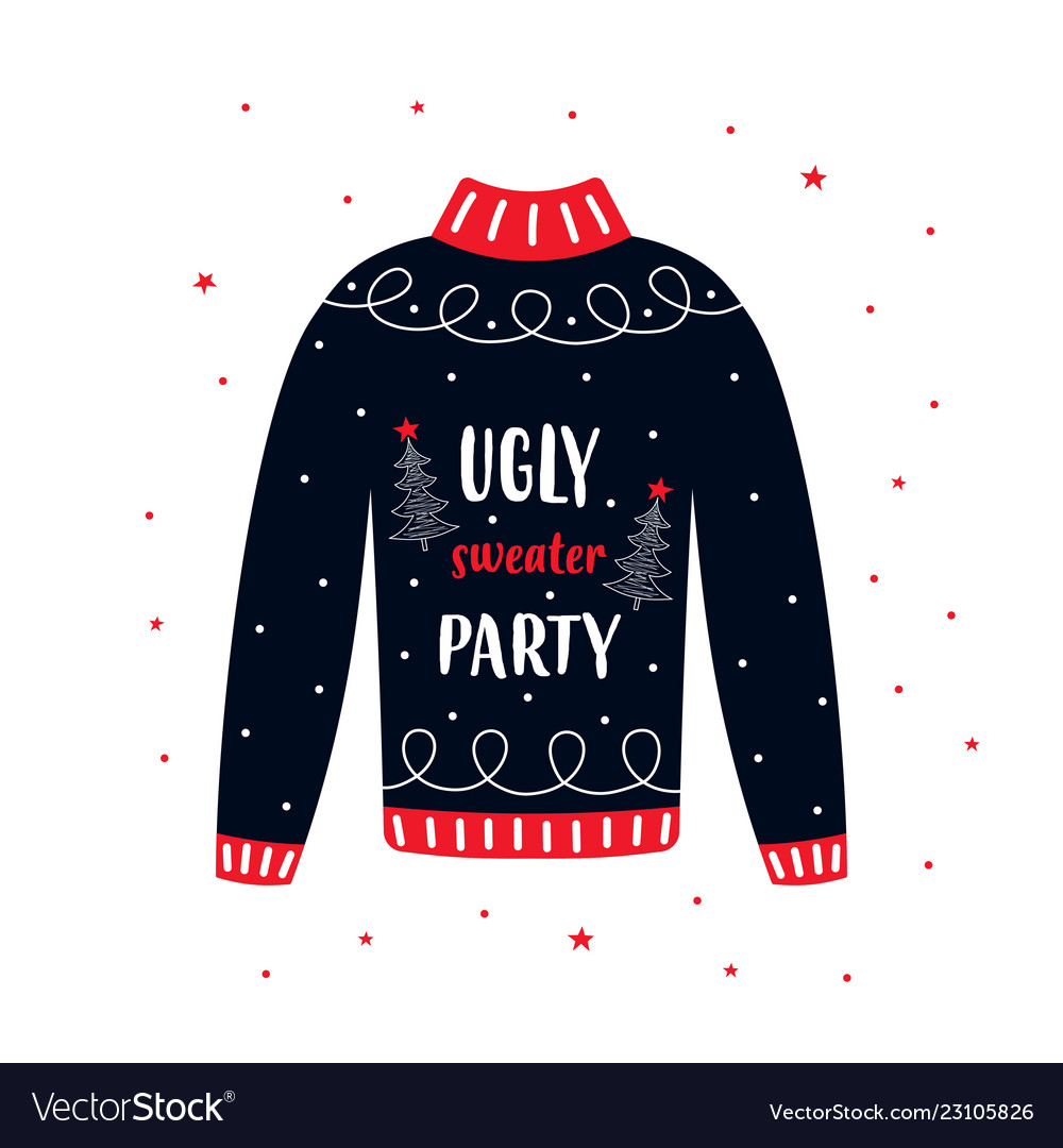 Banner for ugly sweater party Royalty Free Vector Image