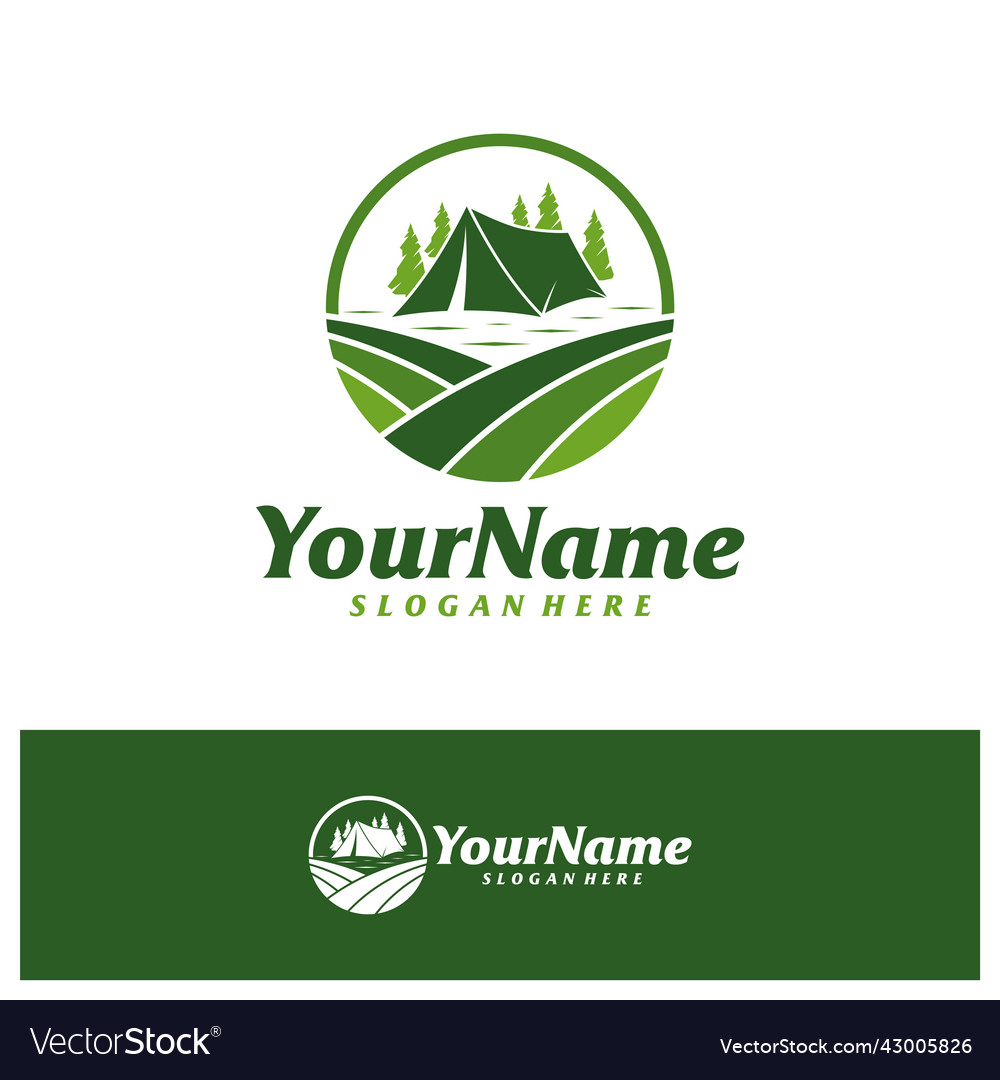 Camp logo design template camping concept Vector Image