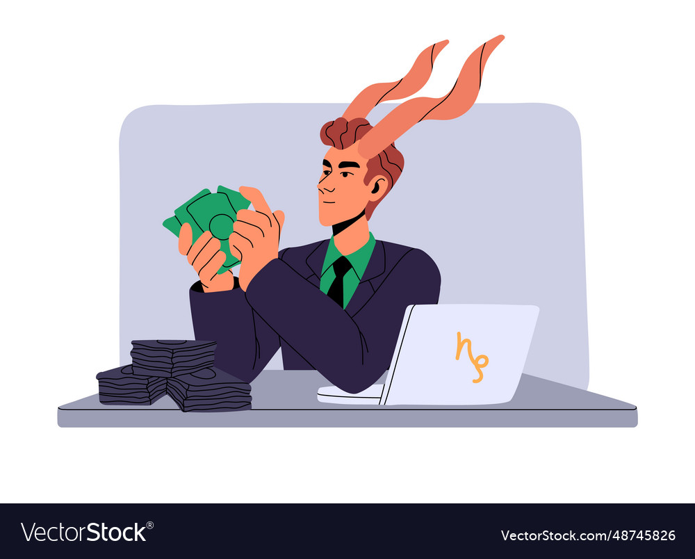 Capricorn astrology zodiac sign concept rich man