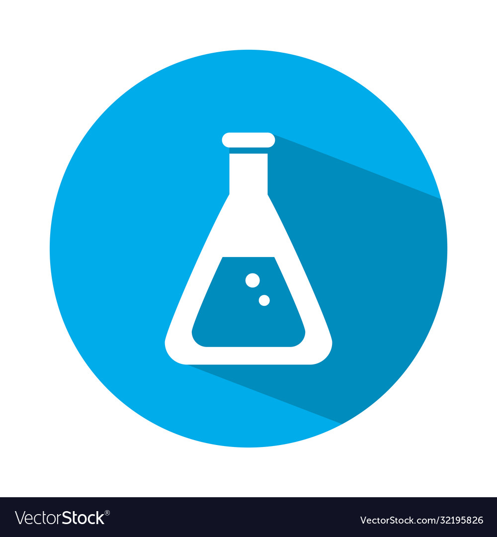 Chemical conical flask icon block style vector image Chemical conical flask icon block style