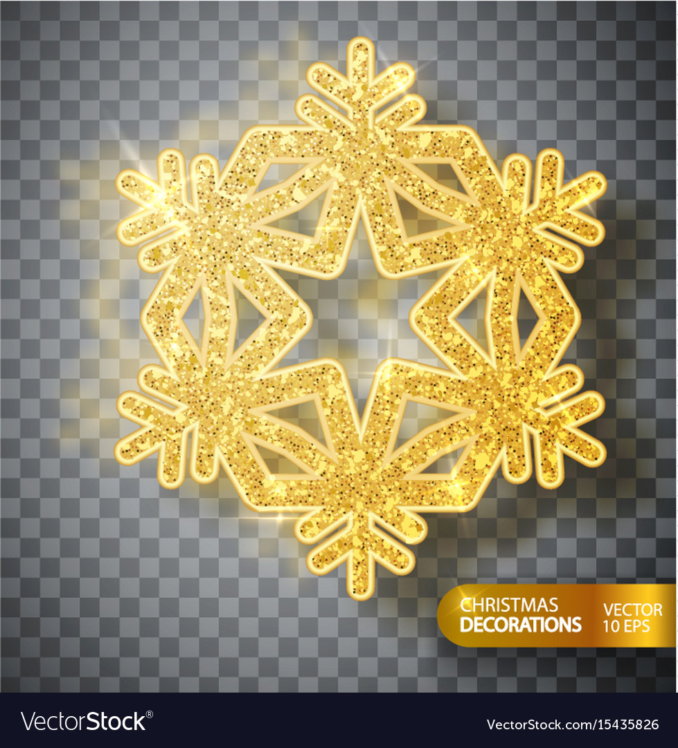 Christmas decoration gold snowflake on a Vector Image