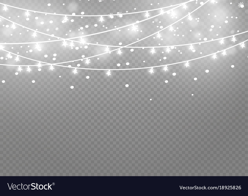 Christmas lights isolated on transparent