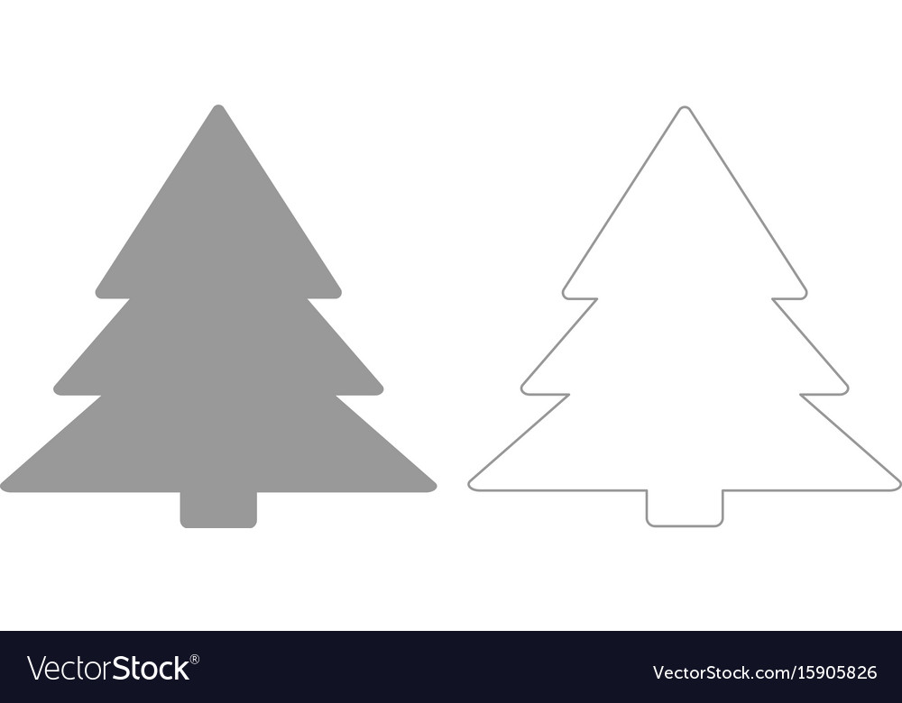 Christmas tree the grey set icon