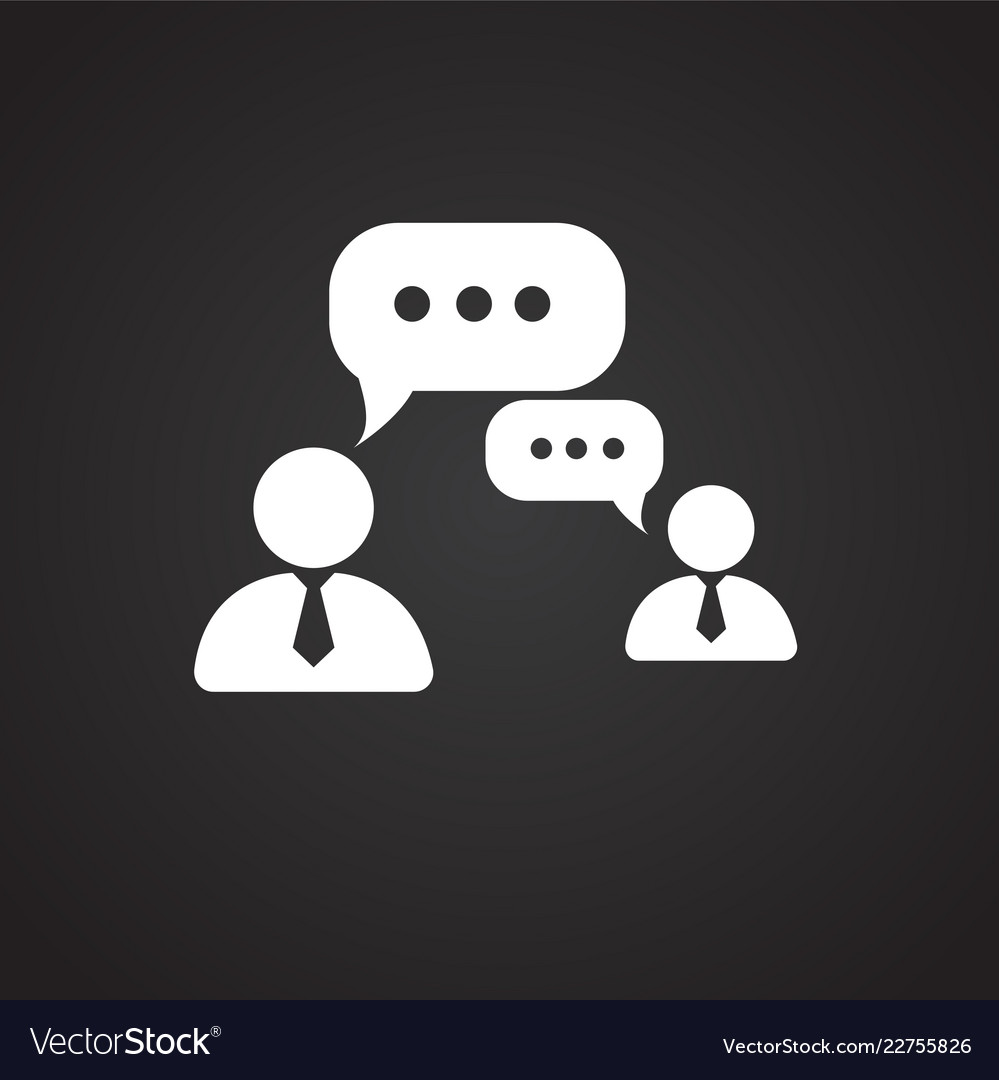 Colleagues conversation on black background Vector Image
