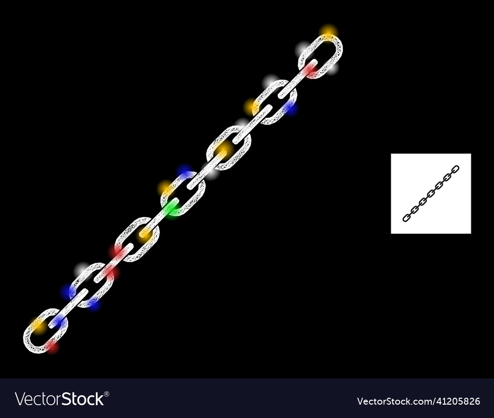 Crossed web mesh chain icon with multi colored
