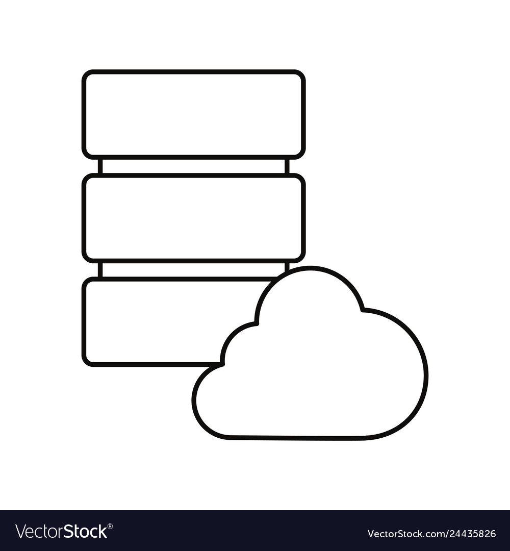 Database server cloud storage white background