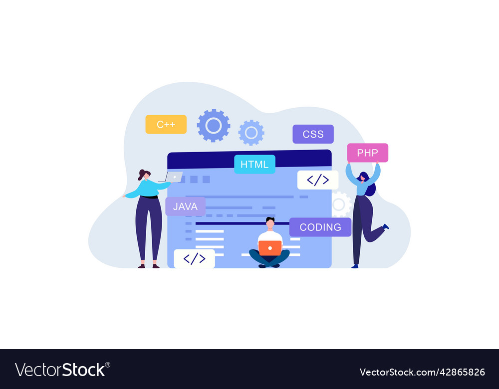 Entwicklung von Programmier- und Codierungstechnologien vector image Entwicklung von Programmier- und Codierungstechnologien
