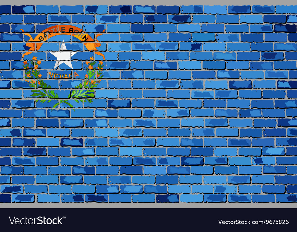 Flag of nevada on a brick wall